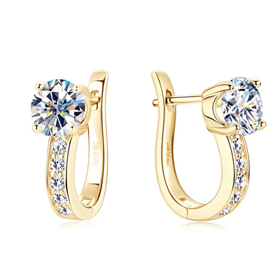 Elvira - Moissanite Huggies i 18k Guld