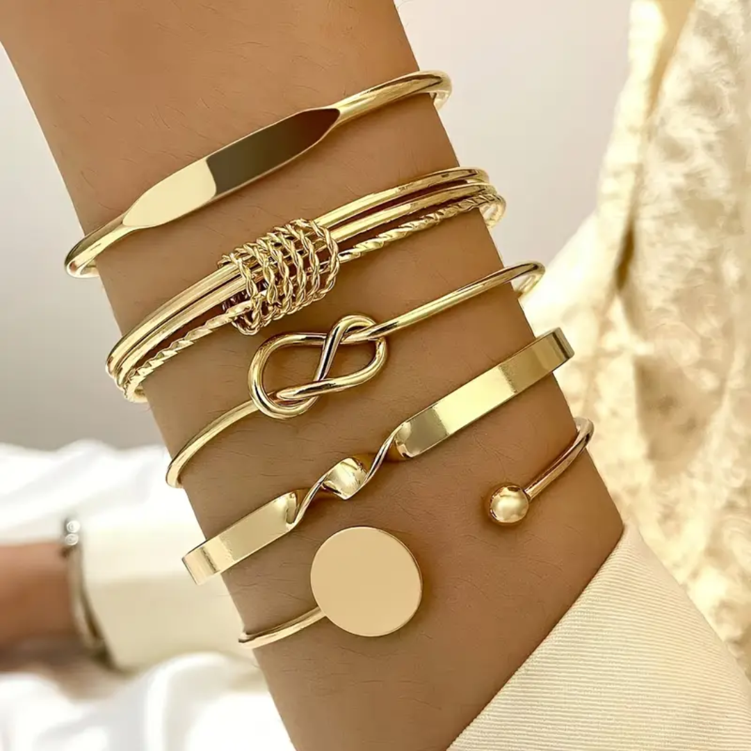 Lovisa - Armbandsset med knut i guld
