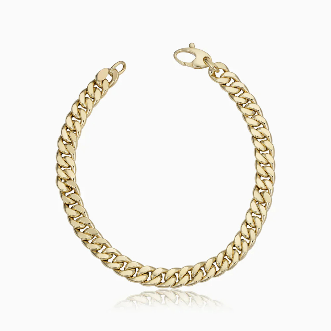 Astrid - Kubanskt armband i 16k guld