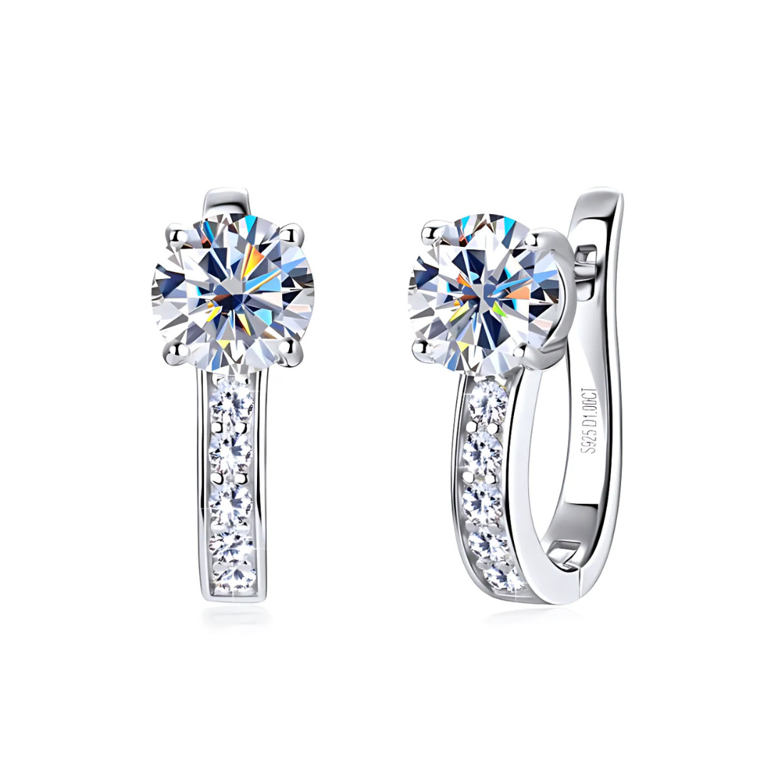 Elvira - Moissanite Huggies i 18k Guld