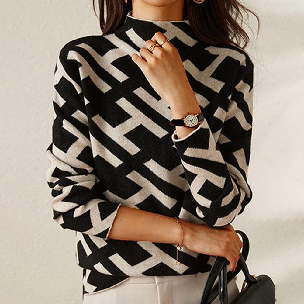 Geometrisk stickad tröja – För en djärv och självsäker look