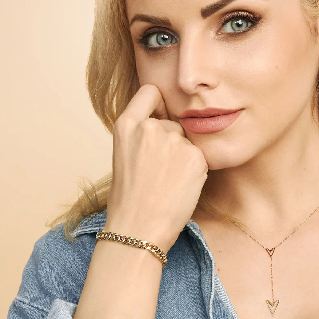 Astrid - Kubanskt armband i 16k guld