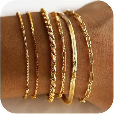 Linn - Kollektion av gyllene armband