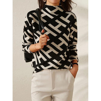Geometrisk stickad tröja – För en djärv och självsäker look