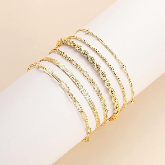 Linn - Kollektion av gyllene armband