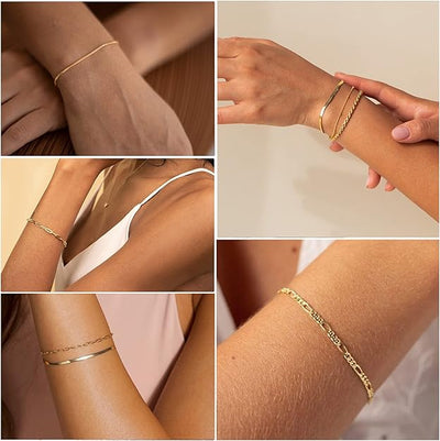 Linn - Kollektion av gyllene armband