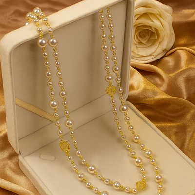 Elegant Guldpärlhalsband