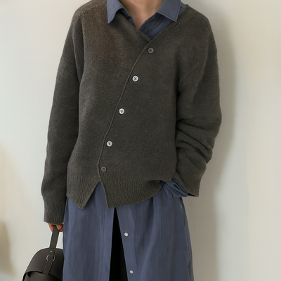 Asymmetrisk stickad tröja – Elegant vardagskomfort