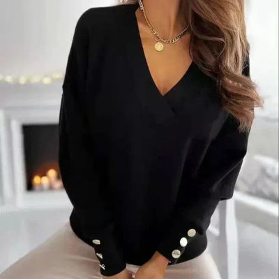 V-ringad Elegant Tröja – Lyxig Look Med Minimal Ansträngning