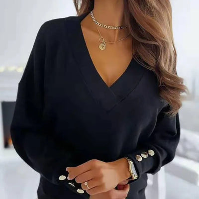 V-ringad Elegant Tröja – Lyxig Look Med Minimal Ansträngning