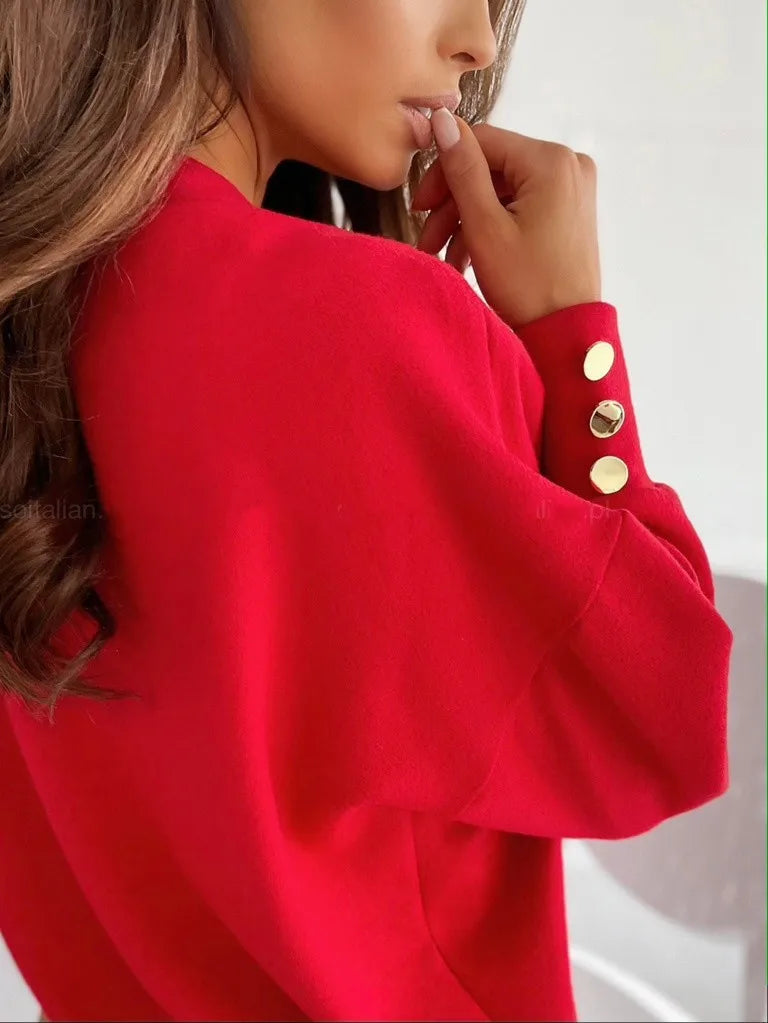 V-ringad Elegant Tröja – Lyxig Look Med Minimal Ansträngning