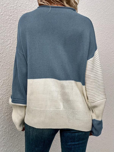 Oversize stickad tröja – Avslappnad stil med trendig attityd