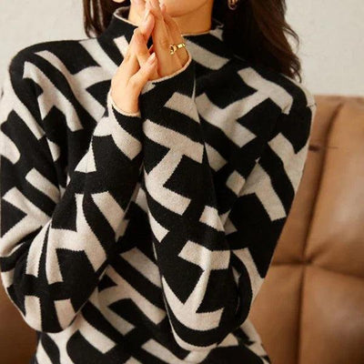 Geometrisk stickad tröja – För en djärv och självsäker look