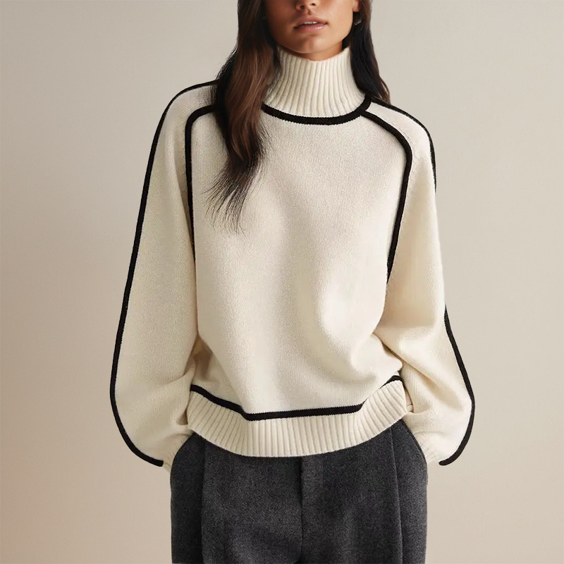 Polotröja med eleganta kontraster – Tidlös stil för modern sofistikation